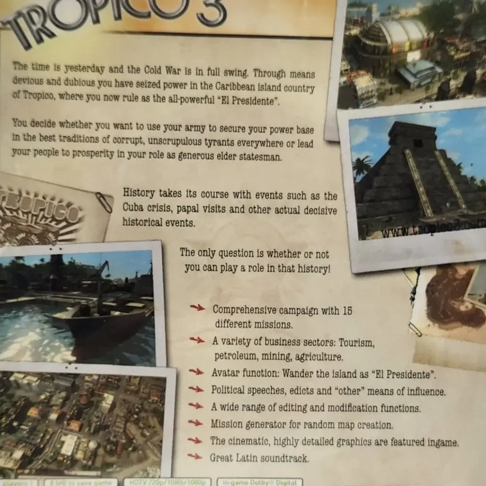 XBox 360 Live Tropico 3 rated Teen Manual included Microsoft video Games 2010